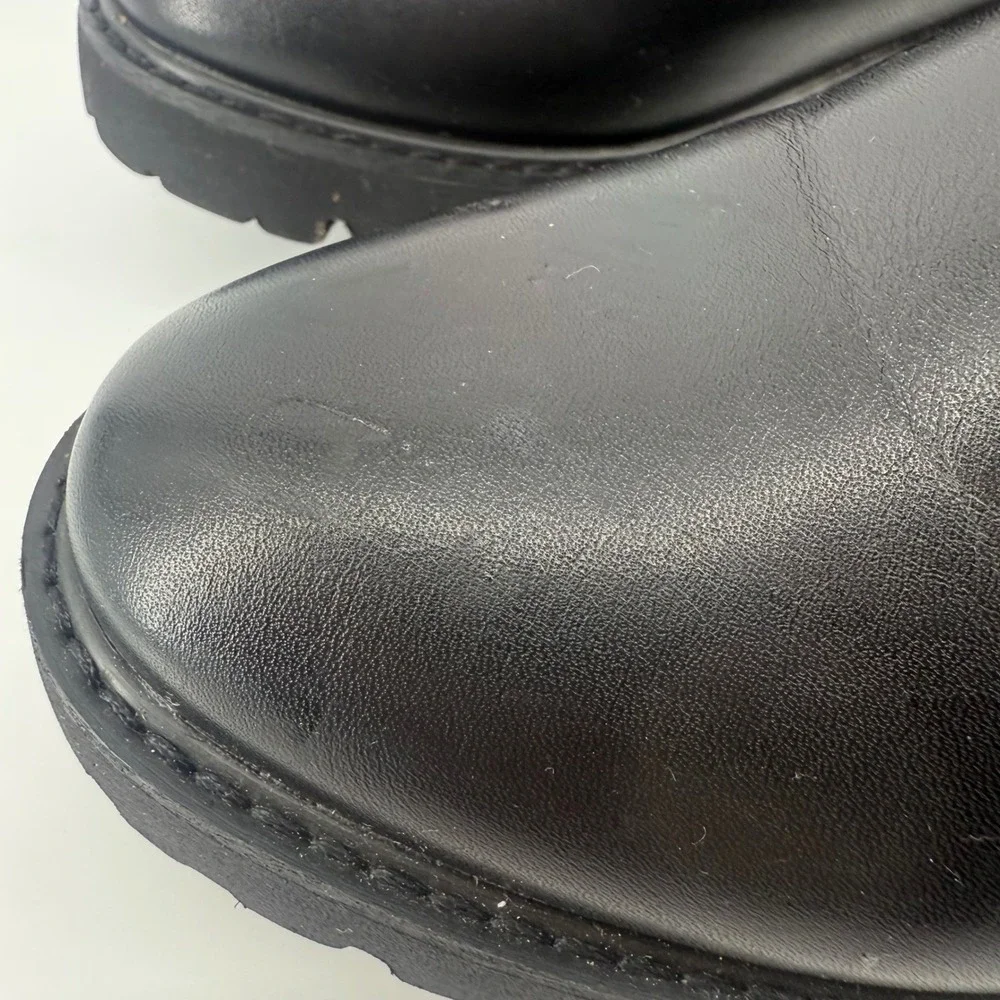 Dunes Womens‎ Black Dalya Chelsea Boots Lug Sole Elastic Ankle Size 7.5M